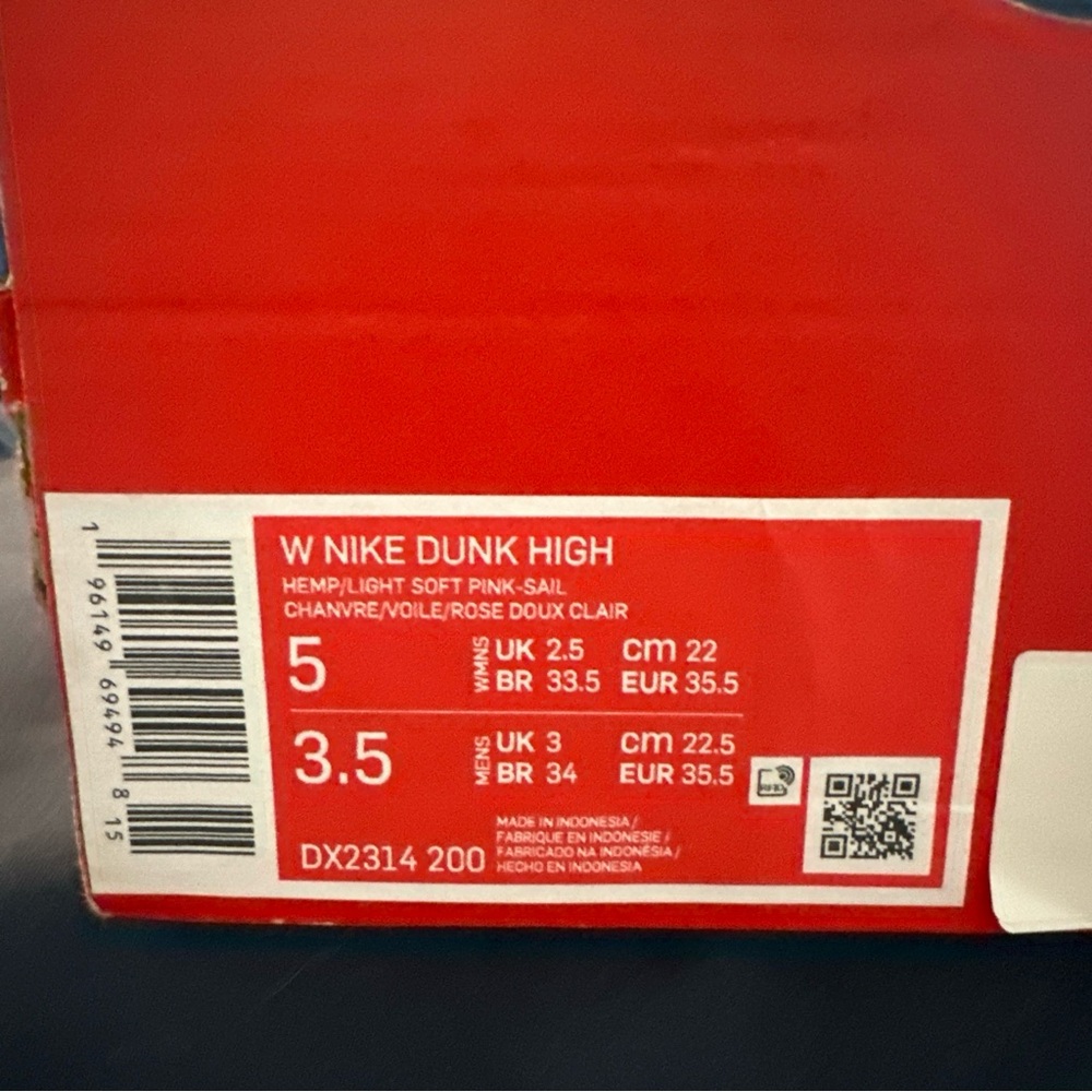 Nike Dunk High Women's Sneakers - Light Soft Pink and Sail